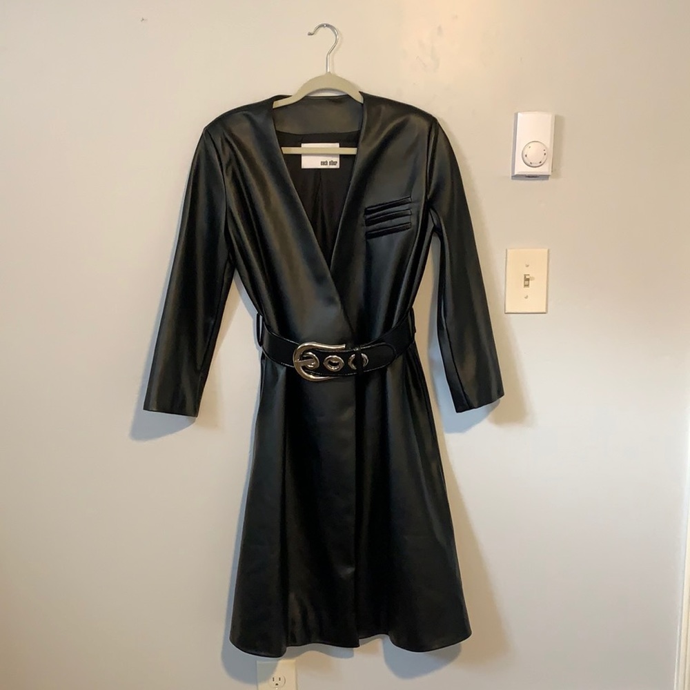 Each Other vegan leather trench coat